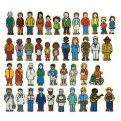 Wooden Community People - 42 Pieces
