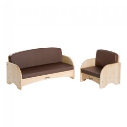 Image of Premium Solid Maple Toddler Couch and Chair