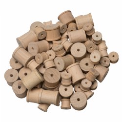 Image of Wooden Craft Spools - 144 Pieces