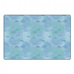 Image of Peaceful Spaces Leaf Rugs - Light Blue - Rectangle