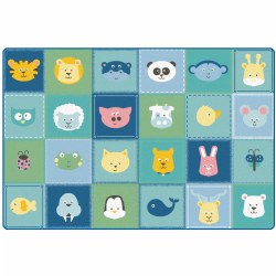 Image of KIDSoft Animal Patchwork Soft Colors - 6' x 9' Rectangle