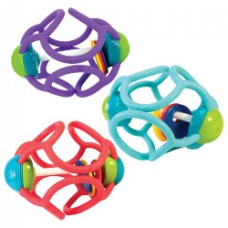 6 months & up. Squish and rattle--infants practice fine motor and coordination skills with sensory play. A rattle in the center of the ball engages children with noise and movement. This non-toxic, phthalate and BPA-free toy is both dishwasher and freezer safe. Set of 3 Bolli Rattle Balls. Colors may vary.