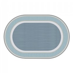 Image of Sense of Place Highland Stripe Carpet - Blue - 6' x 9' Oval