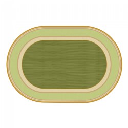 Image of Sense of Place Lowland Stripe Carpet - Green - 6' x 9' Oval