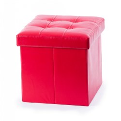Image of Storage Ottoman - Red