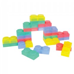 Image of Soft Transparent Bendable Bricks - 24 Pieces