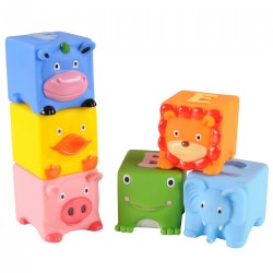Image of Soft Critters Pop Blocks - 6 Pieces