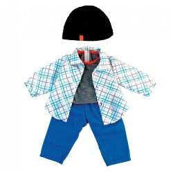 Image of 15" Boy Doll Clothes - Gray and Blue 4 Piece Set