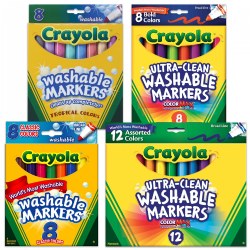 Image of Crayola® Washable Markers - 8 Count & 12 Count Markers - Sets of 10