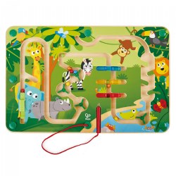 Image of Wooden Jungle Magnetic Maze With Magnetic Wand