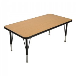 Image of Golden Oak 24" x 48"  Rectangular Table with Adjustable Legs