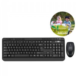 Image of Antimicrobial Wireless Keyboard and Mouse with Free Kaplan Mouse Pad