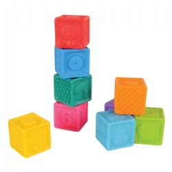 Image of Squeezable Textured Stacking Blocks - 9 Pieces