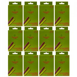 Image of 12-Pack Assorted Colored Chalk - Set of 12
