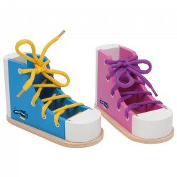 Image of Wooden Lacing Shoes - Set of 2