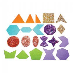 Image of Rainbow Glitter Shapes - 21 Pieces