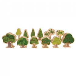 Image of Four Seasons Double-Sided Wood Trees - 12 Pieces