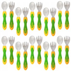 Image of Stainless Steel Toddler Fork and Spoon - Set of 10