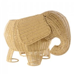 Image of Elephant Washable Wicker Floor Basket