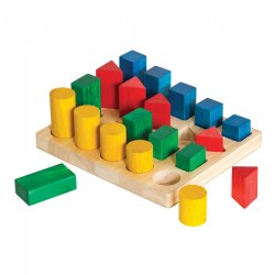 Image of Wooden Colorful Shapes and Sizes Geo Forms