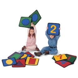 Image of Shape and Number Squares - 12" x 12" - Set of 20