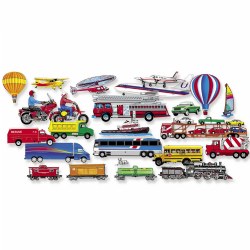 Image of Trucks, Trains & Planes Pre-Cut Felt Set - 24 Pieces