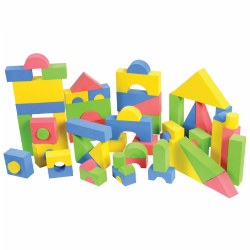 Image of Colorful Soft Foam Building Blocks - 68 Piece Set