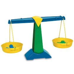 3 years & up. Teach weight, measurement and grams with this strong, durable, plastic balance! The scale features detachable buckets with sliding compensators for zero adjustments. This scale is sized perfectly for classroom use or at home. Includes five each of 5 gram and 10 gram Hexagram® weights. 24.5"L x 8.5"W x 14"H.