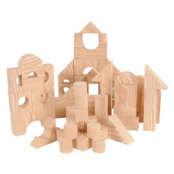 Image of Foam Wooden Look Blocks - Set of 80