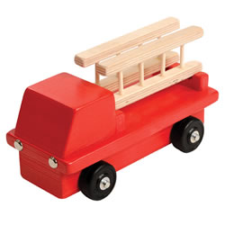 Image of Birch and Maple Wooden Fire Truck