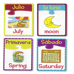 Bilingual Calendar/Seasons/ Weather Puzzle Cards