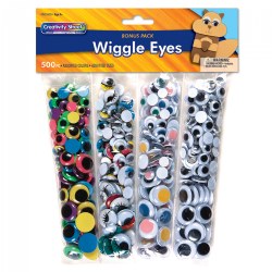 Image of 500 Multi Color and Classic Wiggly Eyes in Assorted Sizes