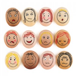 Image of Tactile Facial Expressions Emotion Stones - 12 Pieces
