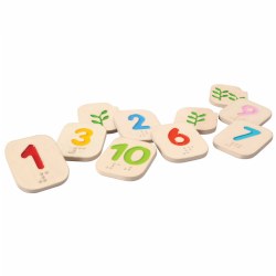 Image of Wooden Braille Number Tiles 1 - 10