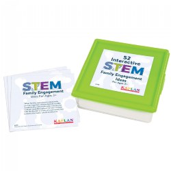 3 years & up. This set of 52 activity card(s) will provide classrooms with a year's worth of interactive STEM activities for children and their families. These simple and straightforward STEM-themed family engagement ideas are enjoyable for teachers, families, and children alike. Activity card(s) measure 5" x 5" and store in a sturdy plastic container.