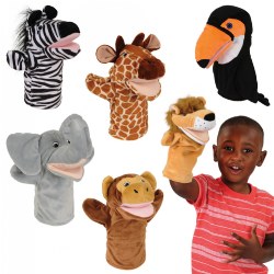 Image of Safari Animal Puppets - Set of 6
