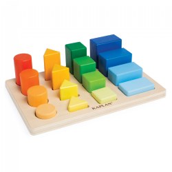 Image of Wooden Colorful Shape and Height Sorter