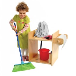 Image of Wooden Housekeeping Stand with Accessories