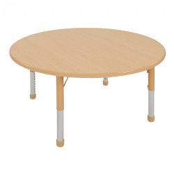 Image of Nature Color Chunky 48" Round Table with Adjustable Legs