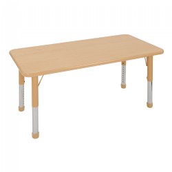 Image of Nature Color Chunky 24" x 48" Rectangle Table with Adjustable Legs