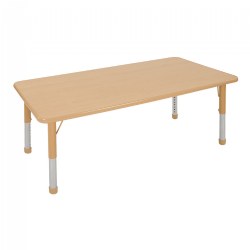 Image of Nature Color Chunky 30" x 60" Table with Adjustable Legs