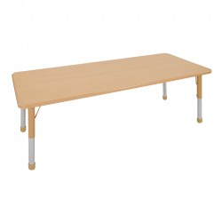 Image of Nature Color Chunky 30" x 72" Rectangle Table With Adjustable Legs