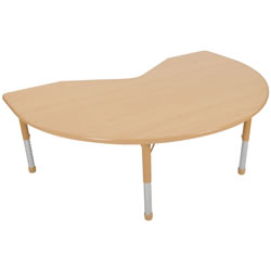 Image of Nature Color Chunky 48" x 72" Kidney Table with Adjustable Legs