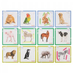 3 years & up. Incorporate your pets and other animals into this fun activity with these exciting Animal Lacing Boards for Fine Motor Skills Practice. These lacing boards promote dexterity, hand-eye coordination, problem solving, and sequencing. Encourage your children to identify the animal and the color of the string as they lace these durable boards. Includes 12 boards with realistic images of pets and animals with 12 laces. Measures 6"L x 6"W.
