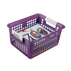 Image of Book Basket with Label Holder - Purple
