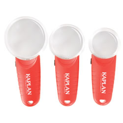 Image of Kaplan Magnifiers with Built-In Light - Set of 3