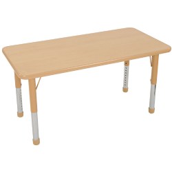 Image of Nature Color Chunky 24" x 36" Table with Adjustable Legs