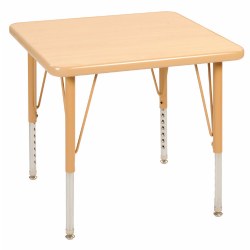 Image of Nature Color 24" x 24" Square Table with Adjustable Legs