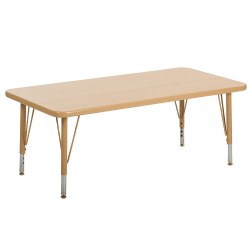 Image of Nature Color 24" x 36" Rectangle Table with Adjustable Legs