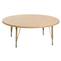 Image of Nature Color 42" Round Table with Adjustable Legs
